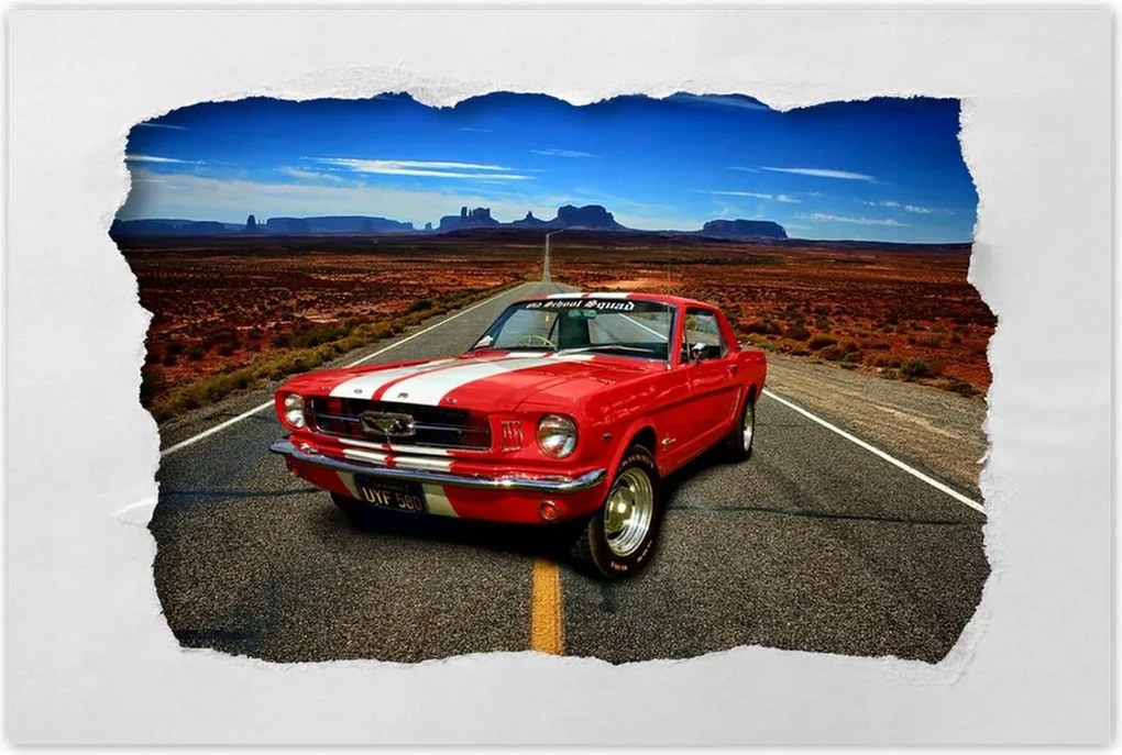 Poszter 60x40 Piros Ford Mustang Usa