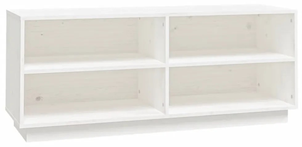 fehér tömör fenyőfa cipőszekrény 110 x 34 x 45 cm