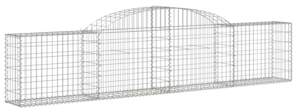 4 db íves horganyzott vas gabion kosár 300x30x60/80 cm