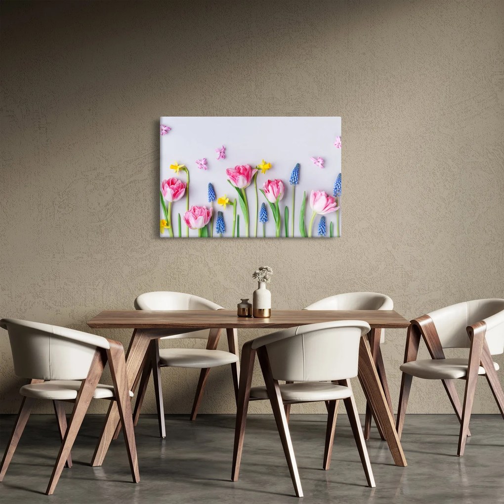Tavaszi virágok képe (90x60 cm)