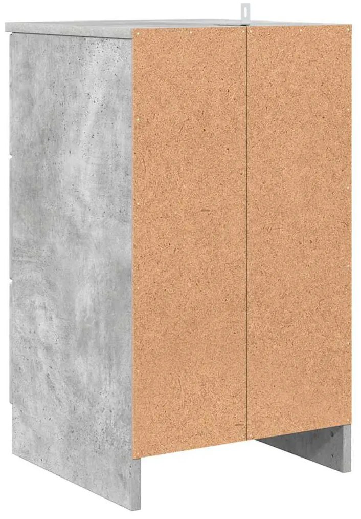 Éjjeliszekrény fiókkal Beton szürke 38 x 38 x 66 cm Faanyag