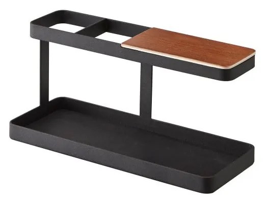 Tower Desk Bar fekete multifunkciós állvány bükkfa részletekkel - YAMAZAKI