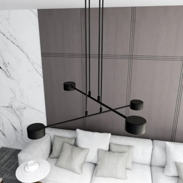 Csillár zsinóron MODUS 4xGX53/12W/230V fekete