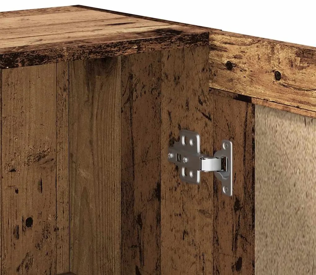 antik fa színű szerelt fa könyvszekrény 82,5 x 30,5 x 80 cm