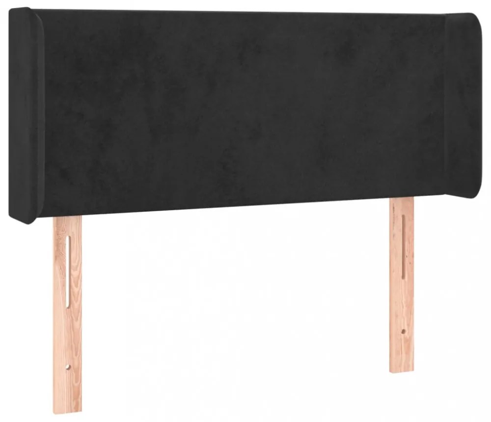 fekete bársony LED-es fejtámla 93 x 16 x 78/88 cm