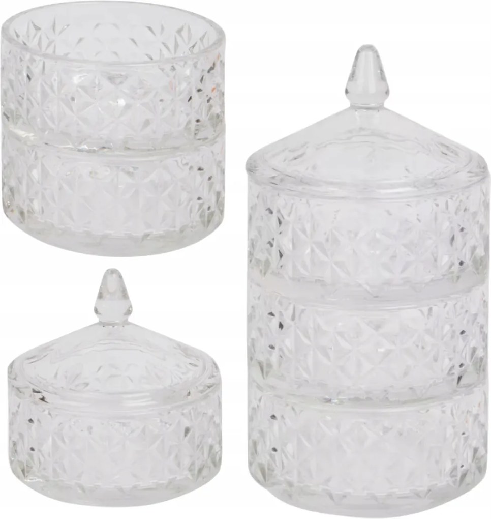 Emeletes Üveg Patera Zárható Elegáns Üveg Rendszerező 3 Szint