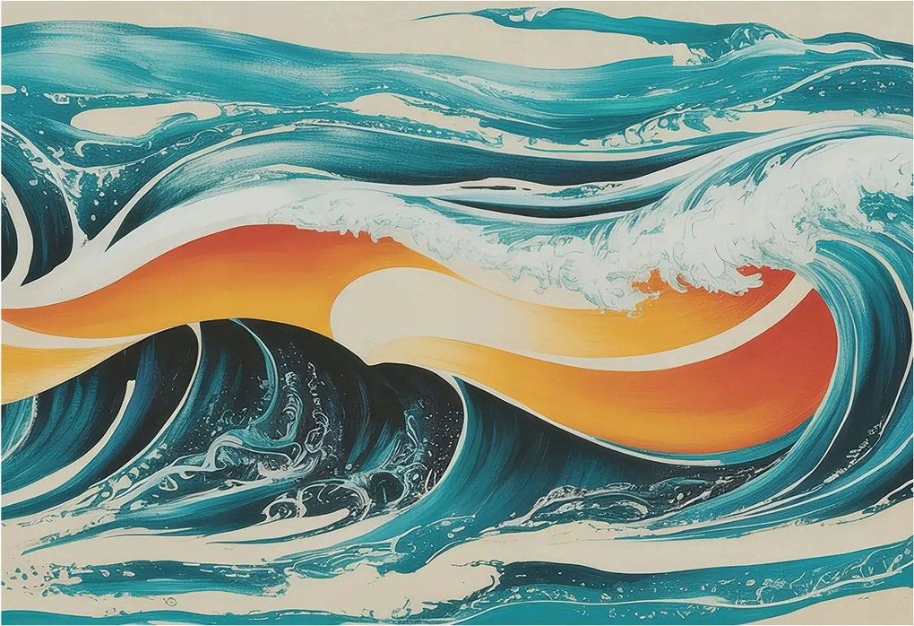 Fali fotótapéta előszoba konyhába Absztrakt hullámok 152x104 Ragasztó