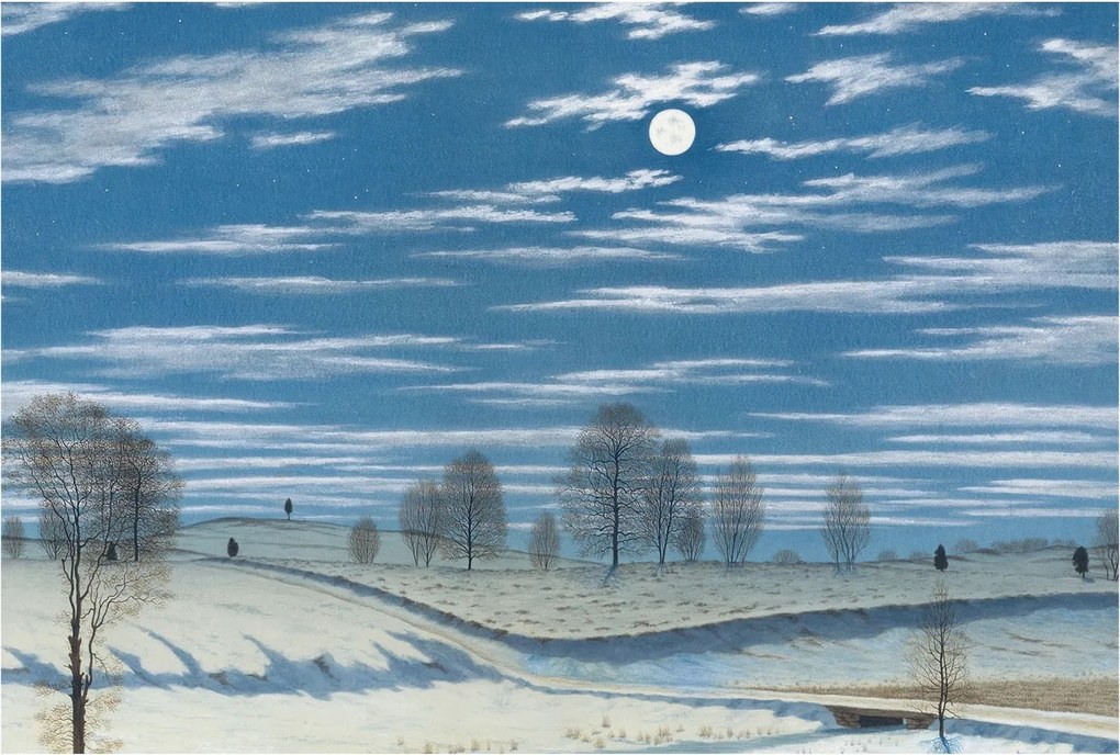 Dekoratív Fotótapéta Hálószobába Téli tájkép 104x70 Ragasztó