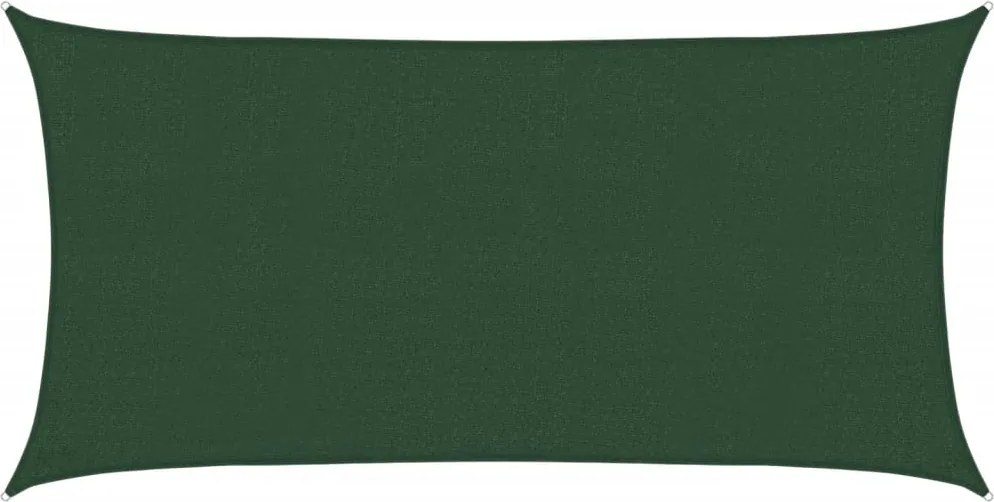 vidaXL sötétzöld HDPE napvitorla 160 g/m² 2,5 x 5 m