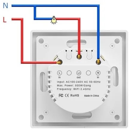 Immax NEO 07538L - 1-gombos SMART kapcsoló 230V Wi-Fi Tuya