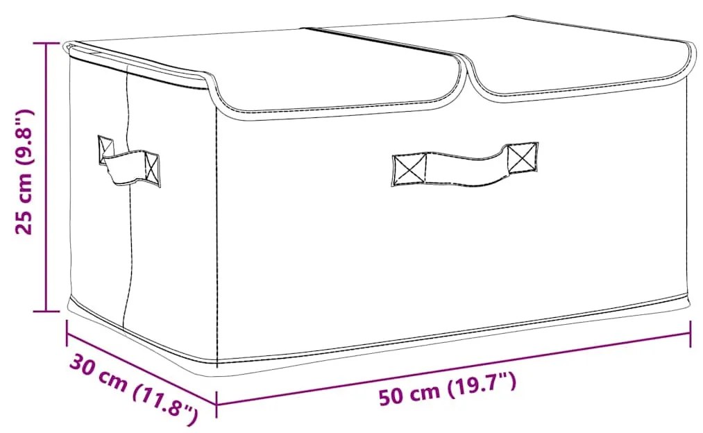 2 db krémszínű szövet tárolódoboz 50 x 30 x 25 cm