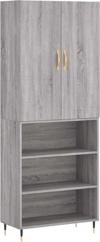 vidaXL szürke sonoma szerelt fa magasszekrény 69,5 x 34 x 180 cm