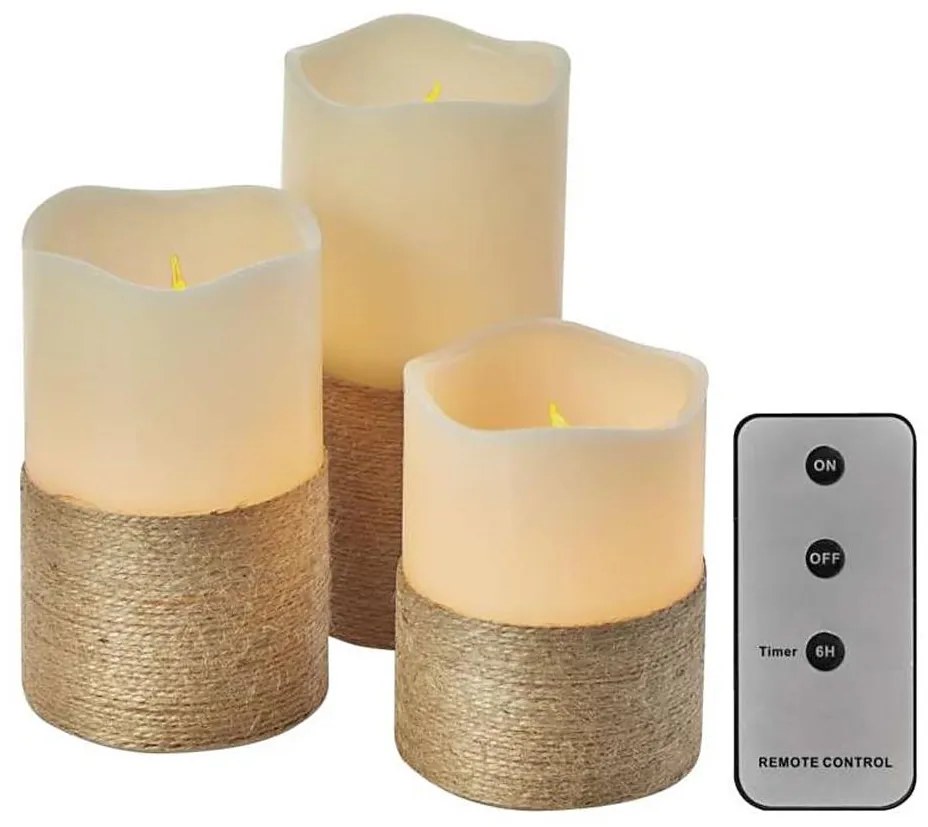 KÉSZLET 3x LED Karácsonyi dekoráció 3xLED/3x3AAA + távirányító