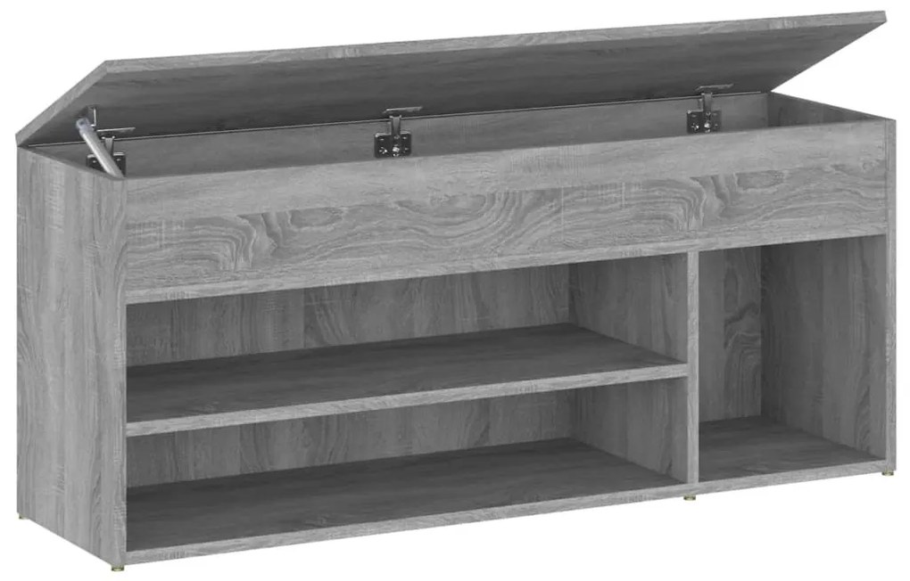 szürke sonoma színű cipőtároló pad 105 x 30 x 45 cm