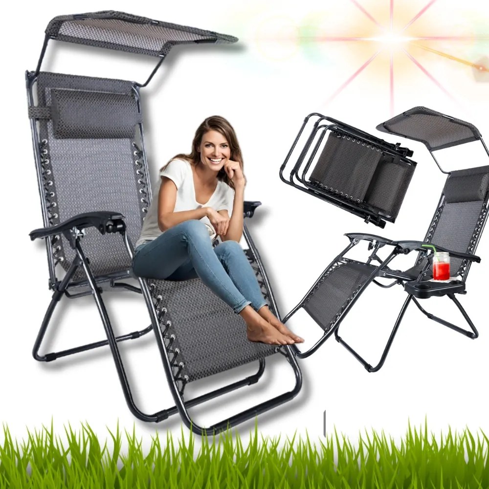 Kerti Napozóágy Összecsukható Strand Túraszék Napellenzővel!