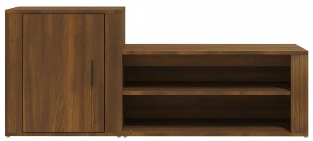 barna tölgyszínű szerelt fa cipősszekrény 130x35x54 cm