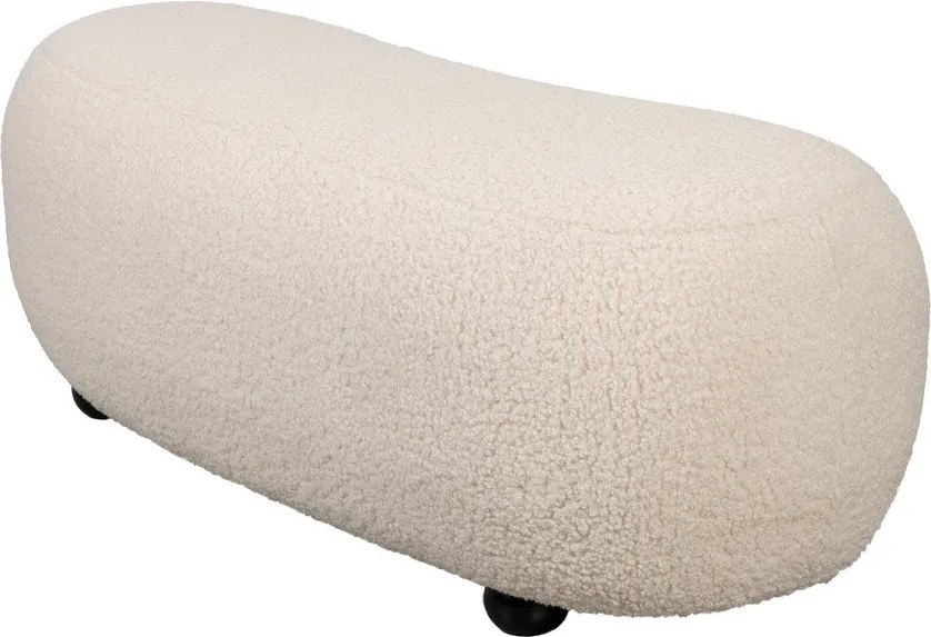 Krémszínű buklé párnázott pad Noxx – White Label