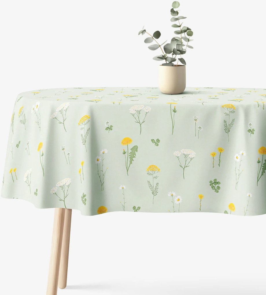 Goldea ovális pamut terítő - zöld mező 140 x 200 cm