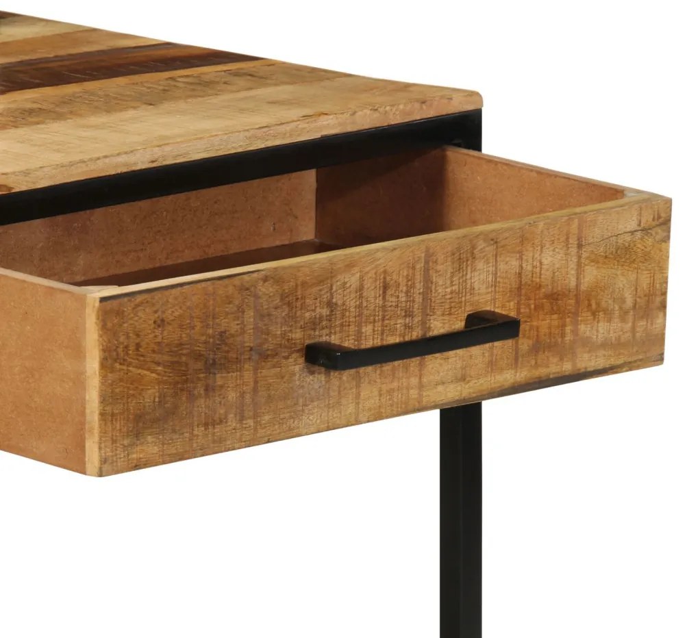 Konzol asztal 100x55x75 cm Tömör durva fa mangó