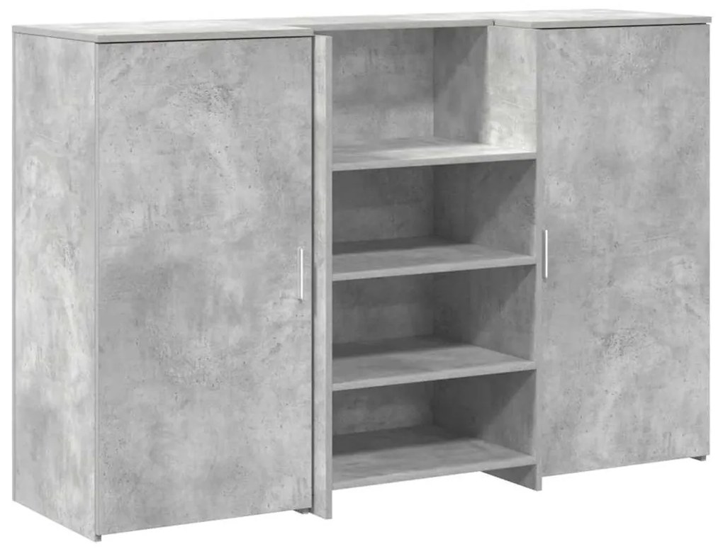 recepciós pult betonszürke 155x50x103,5 cm szerelt fa