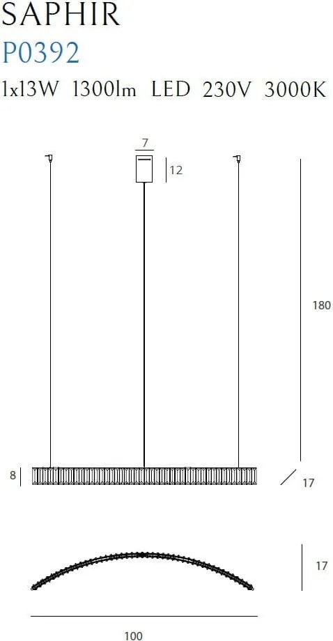 Függeszték Króm SAPHIR MAXLIGHT P0392
