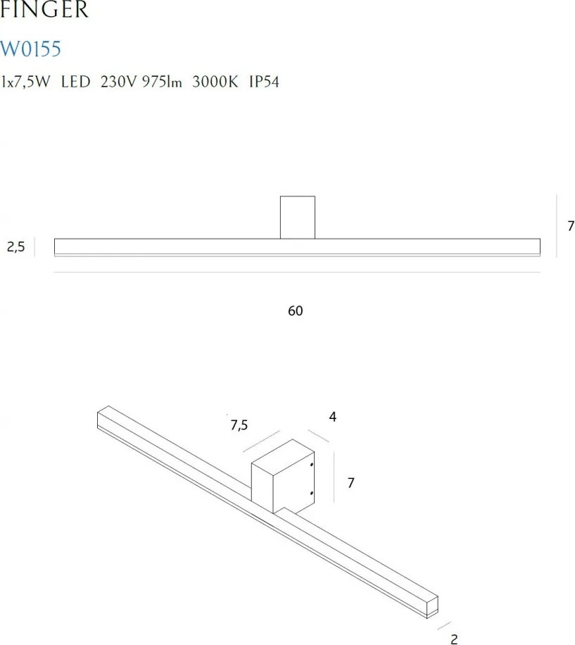Fürdőszoba Tükörmegvilágító Lámpa Fehér MAXLIGHT W0155