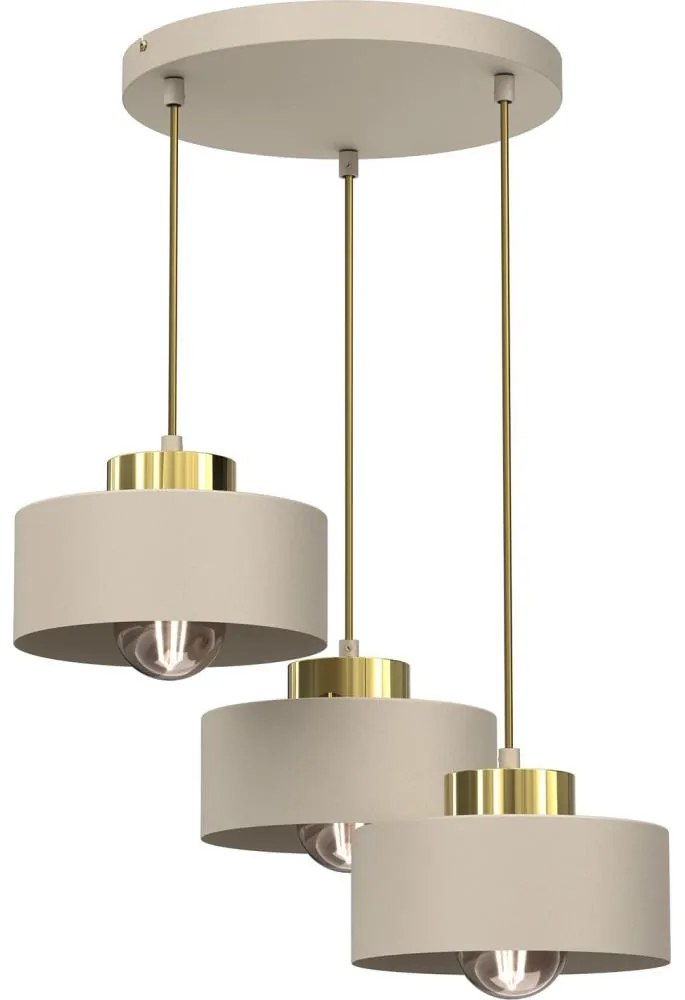 Luminex Csillár zsinóron MARTI 3xE27/15W/230V bézs/arany 9932