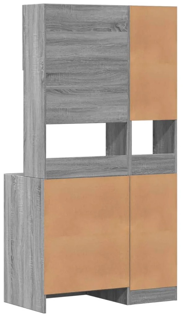 szürke sonoma színű szerelt fa konyhaszekrény 95 x 50 x 180 cm