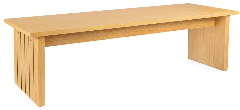 Natúr színű dohányzóasztal tölgyfa dekoros asztallappal 60x120 cm Stripe – Woodman