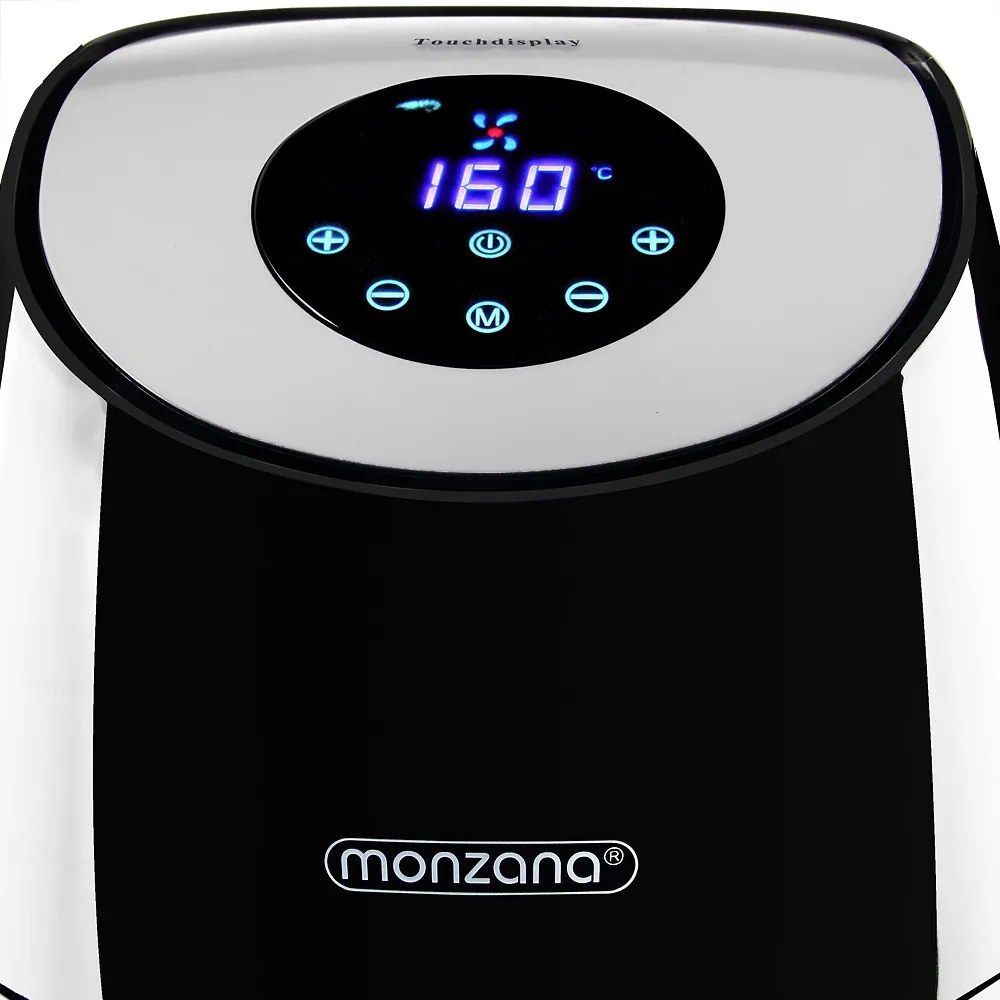 monzana® Forrólevegős fritőz FRYER 1 black - 9 az 1-ben érintőképernyővel 1485 W 3,6 l