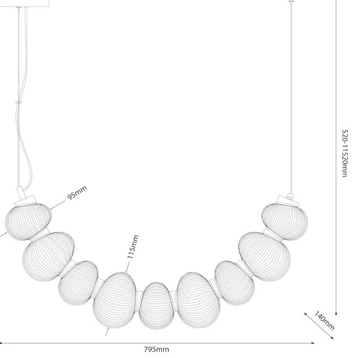 LED csillár kábelen BOLLA LED/36W/230V arany/füstös bézs