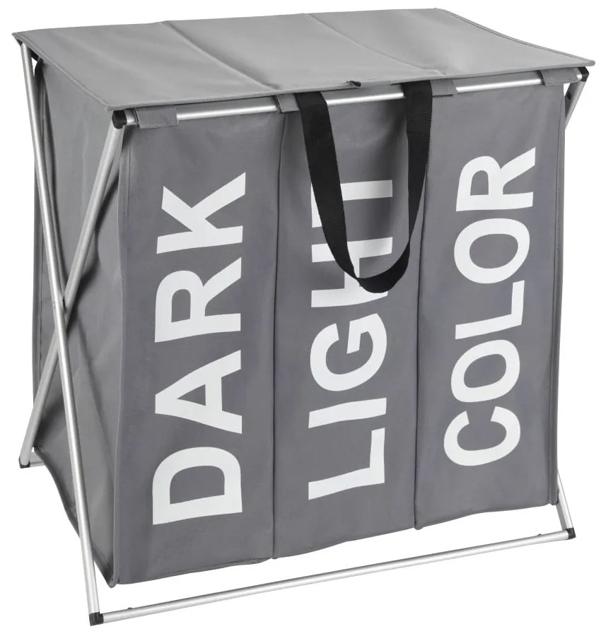 Trio 3 rekeszes szürke szennyestartó, 118 l - Wenko