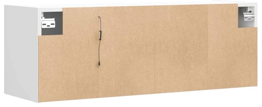 fehér falra szerelhető TV-szekrény LED-lámpákkal 100x31x35 cm