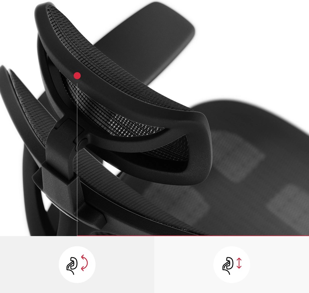 Ergonomikus hálós irodai szék fekete: Diablo V-Basic