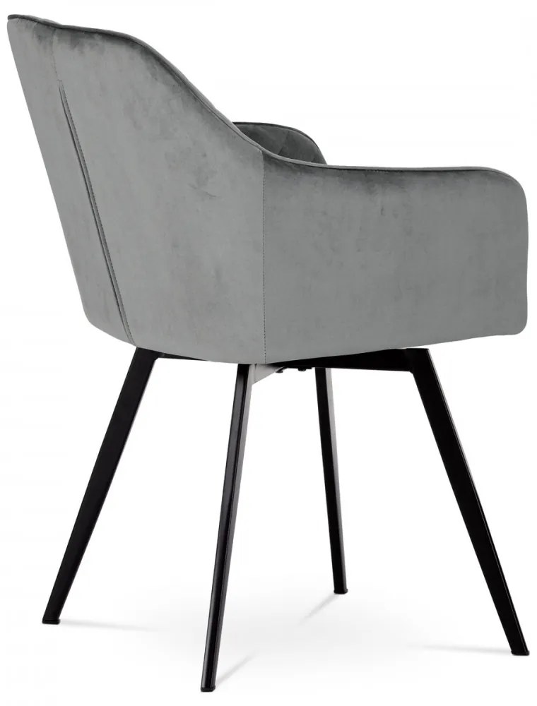 SCAUN MODERN PIVOTANT CU TAPIȚERIE DIN CATIFEA GRI DCH-425