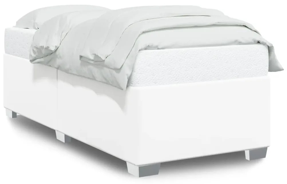 fehér műbőr ágykeret 80 x 200 cm
