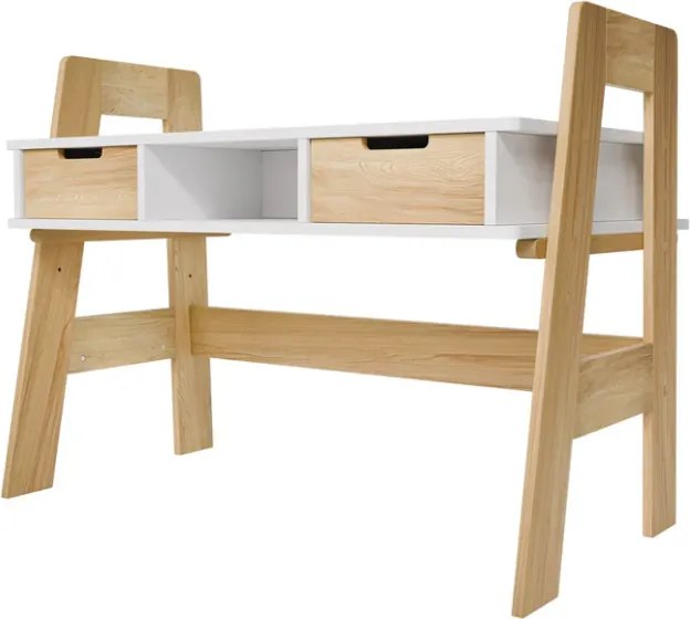 Modern fehér gyerekasztal állítható magassággal és fiókokkal