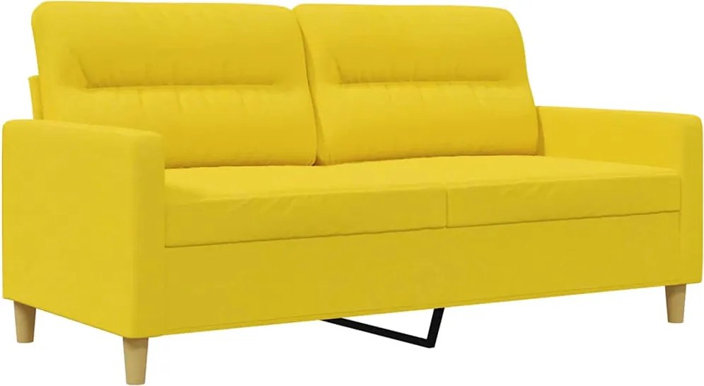 vidaXL 2 személyes világossárga szövet kanapé 140 cm