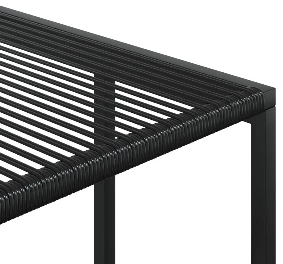 15 részes fekete polyrattan kerti étkezőgarnitúra