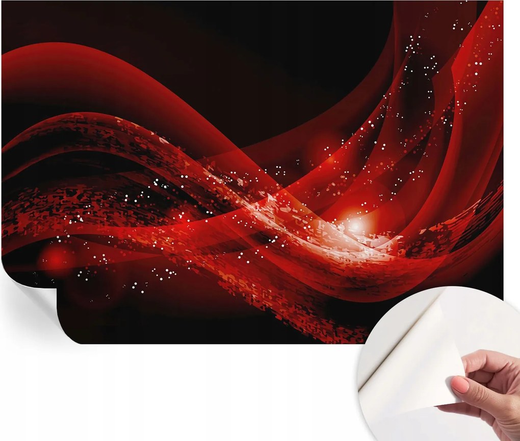 Dekoratív öntapadós fotótapéta Hálószobába Piros örvény 152x104 cm