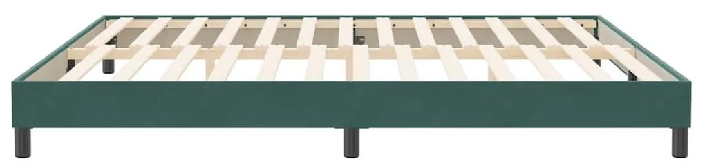 sötétzöld bársony ágykeret matrac nélkül 200x210 cm