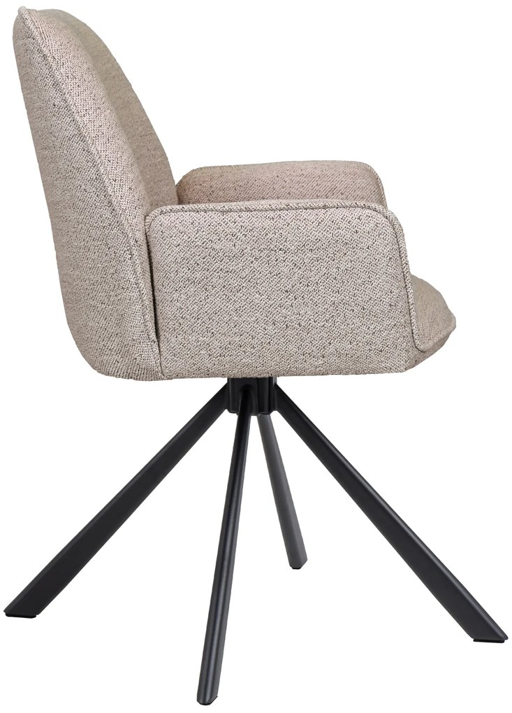 MAZZONI EXPORT YUNI Beige Latte (Monza 60 szövet) - MODERN BOUCLÉ KÁRPITOZOTT FORGÓSZÉK NAPPALIBA/ÉTKEZŐBE/LOFT IRODÁBA