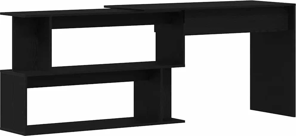 vidaXL Asztal Fekete tölgy 200 x 50 x 76 cm Faanyag