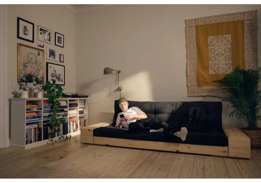 Rózsaszín kordbársony kinyitható kanapé 244 cm Base – Karup Design