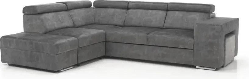 Ülőgarnitúra, szürke, balos, MALAGA