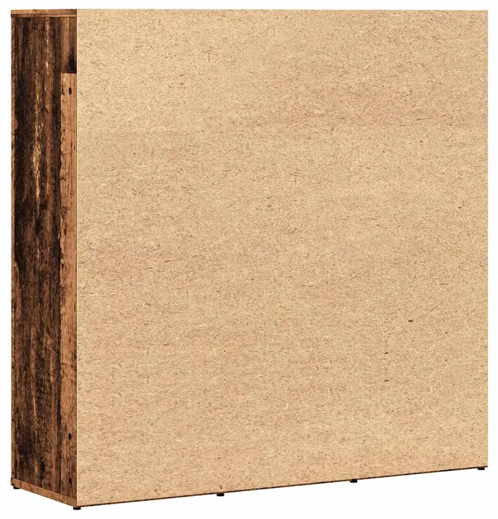 antik fa színű szerelt fa könyvespolc 90 x 28 x 90 cm