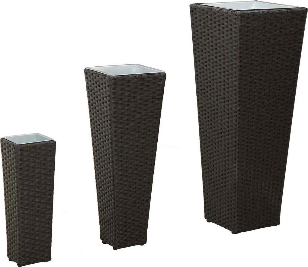 vidaXL Kültéri Készlet 3 pcs Fekete Fém
