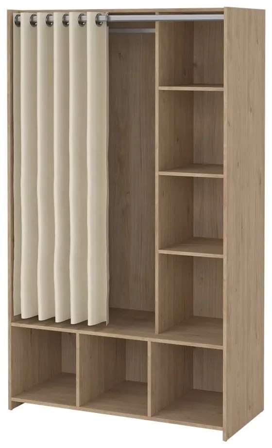 Fehér-bézs ruhásszekrény tölgyfa dekorral 105x180 cm Kit – Tvilum