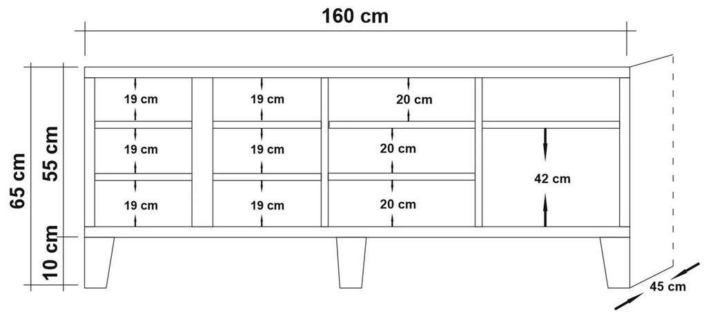 TV asztal/szekrény Merina 755 (atlanti fenyő). 1088766