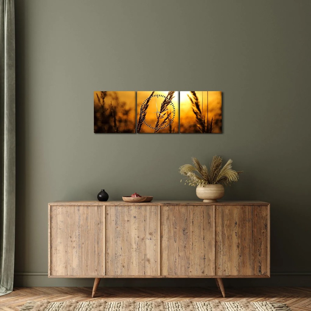 A lenyugvó nap képe (órával) (90x30 cm)